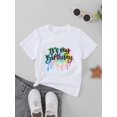 thumbnail image 1 of Camiseta informal de manga corta con cuello redondo y estampado de letras para chica joven, versátil para uso diario, verano, 1 of 6