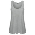 thumbnail image 2 of A2Y Women's Basic Solid Loose Fit Flowy Scoop Neck Racer Back Tank Top Deep H Grey L, 2 of 6