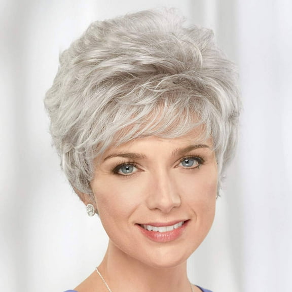 Paula Young Abby WhisperLite Wig Short, Lightweight Style with Chic, Cropped Layers/Multi-tonal Shades of Blonde, Silver, Brown, and Red