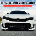 thumbnail image 5 of Ikon Motorsports Front Upper Grille Fits 2025-2026 Honda Civic Sedan & Hatchback Type R TR Style Gloss Black ABS Replacement Front Bumper Hood Grille, 5 of 9