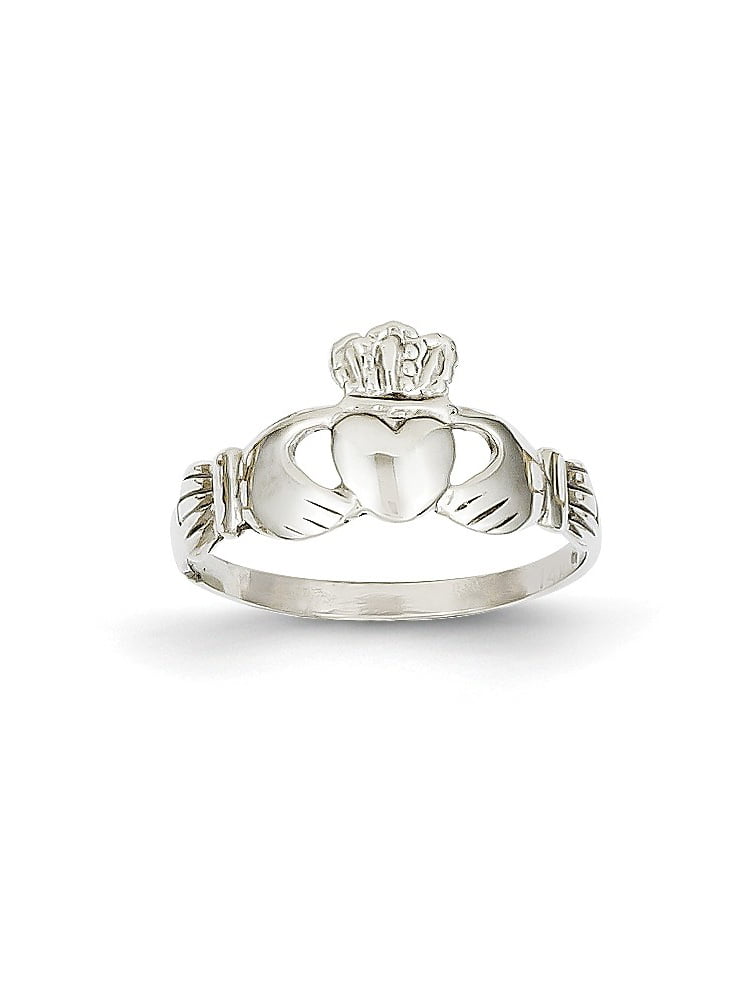 14k White Gold Claddagh Ring Size 6.5 Fine Jewelry Ideal Gifts For Women