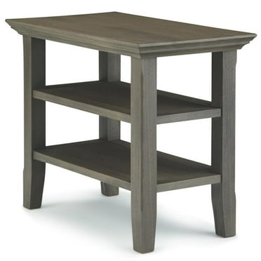 Pemberly Row 14" Transitional Wood Narrow Side Table in Gray