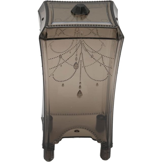 Distributeur de Porte-Cotons, Organisateur de Conteneurs de Rangement Cosmétiques Présentoir Transparent Ensemble de Pots avec Couvercles pour Salle de Bain Accessoires de Cuisine Maison Boîte Coiffeuse (Gris Transparent)