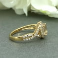 thumbnail image 4 of HeartsAndYou 1.9ct Natural Morganite Halo Infinity Engagement Ring 100% 14k SOLID Yellow Gold, 4 of 5