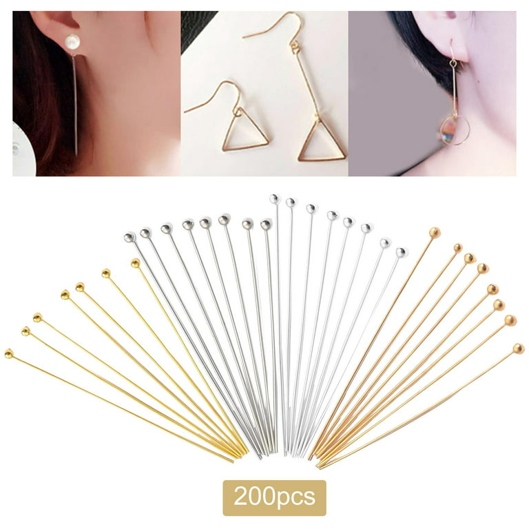 200 Pieces Head Pins for Jewelry Making Jewelry Head Pins 16mm 20mm 25mm  30mm Craft Head Pins, 16mm