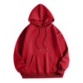 thumbnail image 5 of WENWU Hoodies for Women Long Sleeve Hoodie Womens Pullover Sweatshirt Graphic Hoodies for Women Wine Red Sweatshirts Fall Fashion Women's Clothing, 5 of 6