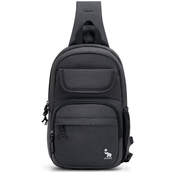 OIWAS Lightweight Sling Bag Crossbody Chest Backpack for Men Women, Travel Hiking One Strap Daypack, Black