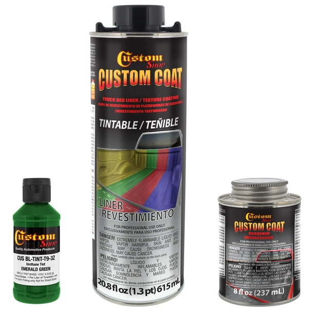 Custom Coat Emerald Green 1 Quart Urethane SprayOn Truck Bed Liner Kit