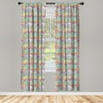 thumbnail image 3 of Ambesonne Grunge Curtains, Wavy Colorful Stripes, Pair of 28"x63", Multicolor, 3 of 5