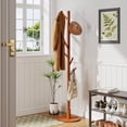 thumbnail image 4 of VECELO Coat Rack Freestanding, Hall Tree With Hooks, Entryway Hanger Stand, Floor Standing Metal Tree Stand, Brown, 4 of 9