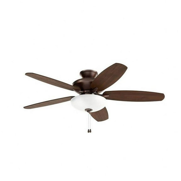 5 Blade Ceiling Fan with Light Kit in Modern Style-17.5 inches Tall and 52 inches Wide-Oil Brushed Bronze Finish-Walnut Blade Color Bailey Street Home