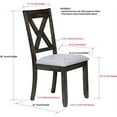 thumbnail image 2 of Kings Brand Furniture - Lewiston Brown Wood Dining Upholstered Side Chairs (Set of 2), 2 of 3
