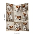 thumbnail image 3 of shyuyusa 100x130cm Flannel Blanket, Cute Dog Pattern Soft Warm Household Throw Rug, 3 of 6