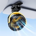 thumbnail image 1 of Ventilador de coche con clip xuenair, funciona con pilas, recargable, amarillo, 1 of 9