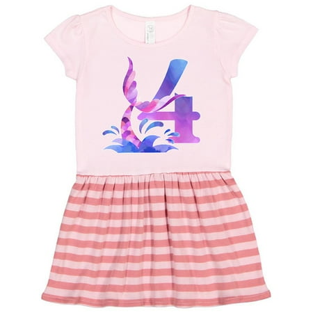 

Inktastic 4th Birthday Mermaid Tail Gift Toddler Girl Dress