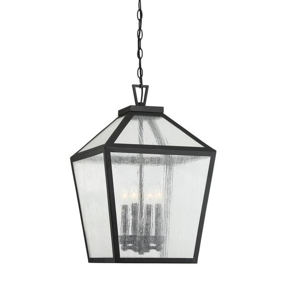 Woodstock 4-Light Outdoor Hanging Lantern in Black