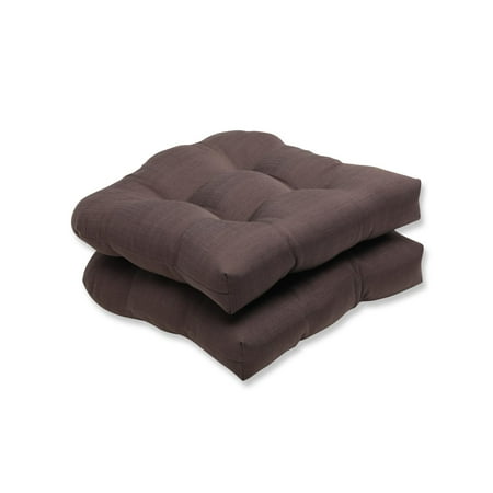 Set of 2 Regale Espresso Brown Outdoor Patio Wicker Seat Cushions 19