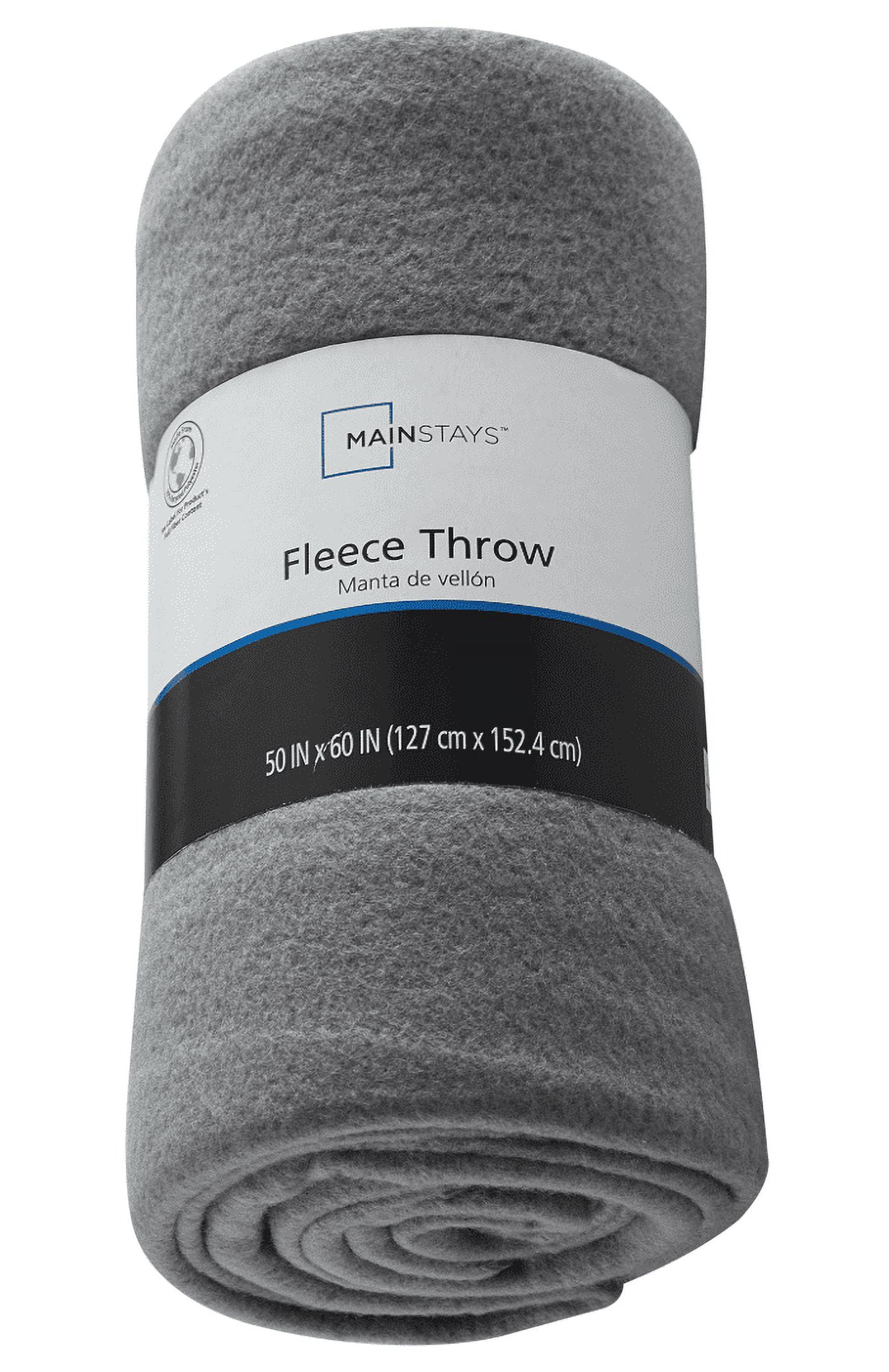 (3 pack) Mainstays Gray Flannel Cozy Fleece Throw Blanket, 50" x 60"