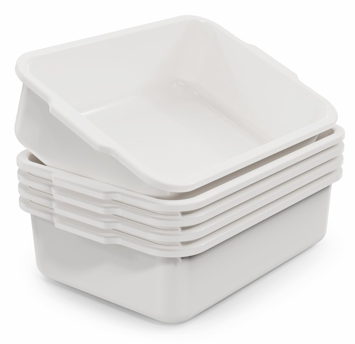 Knifefish 12 Packs Bus Utility Box, 13 L Plastic Restaurant Bus Tubs Tote, Black - View #2