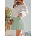 thumbnail image 4 of Pantalones cortos Aoudery Flowy para mujer, pantalones cortos con volantes, color verde, talla XS, 4 of 6