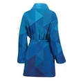 thumbnail image 2 of Blue Geometric Triangle Pattern Women Bathrobe One Size Univeral Fits Fashion Lightweight Plush Fleece Long Robe For Women, 2 of 3