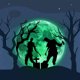 thumbnail image 1 of Txlixc poste de pared de luz nocturna de Halloween, decoración de luz nocturna de murciélago de bruja de luna 3D Txlixc  moda, 1 of 5