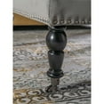 thumbnail image 6 of Linon Isabelle Square Upholstered Ottoman Black Legs in Light Gray Fabric, 6 of 7