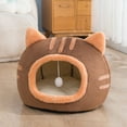 thumbnail image 6 of EWASWON Indoor Cat Bed Cave with Removable Cushion, Pet Plush Tent House Cartoon Ear Design Pet Bed with Pompom for Cats Kitten Dogs Puppy and Rabbit, 6 of 6
