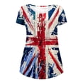 thumbnail image 5 of Up to 65 off!Lolmot Womens Plus Size T Shirt Short Sleeve American Flag Shirt Summer Clothes Casual Button Up V-neck Tees Oversize Tunic Tops Blouses, 5 of 5