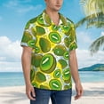thumbnail image 6 of Uemuo Watercolor Kiwi Fruits Summer Printed Regular Fit Short Sleeve Casual Hawaiian Shirt for Men,Aloha shirt,Tropical shirt,Floral print shirt,Vacation Beach shirt-Large, 6 of 9