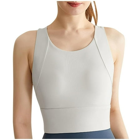 LLYwey Lace Sports Bras for Women Clearance Sports Bra for Women Running Quick-drying Fitness Yoga Wear Bra Soft Cup Women Size Nylon Push-Up Bra Style LW-282 Silvers L