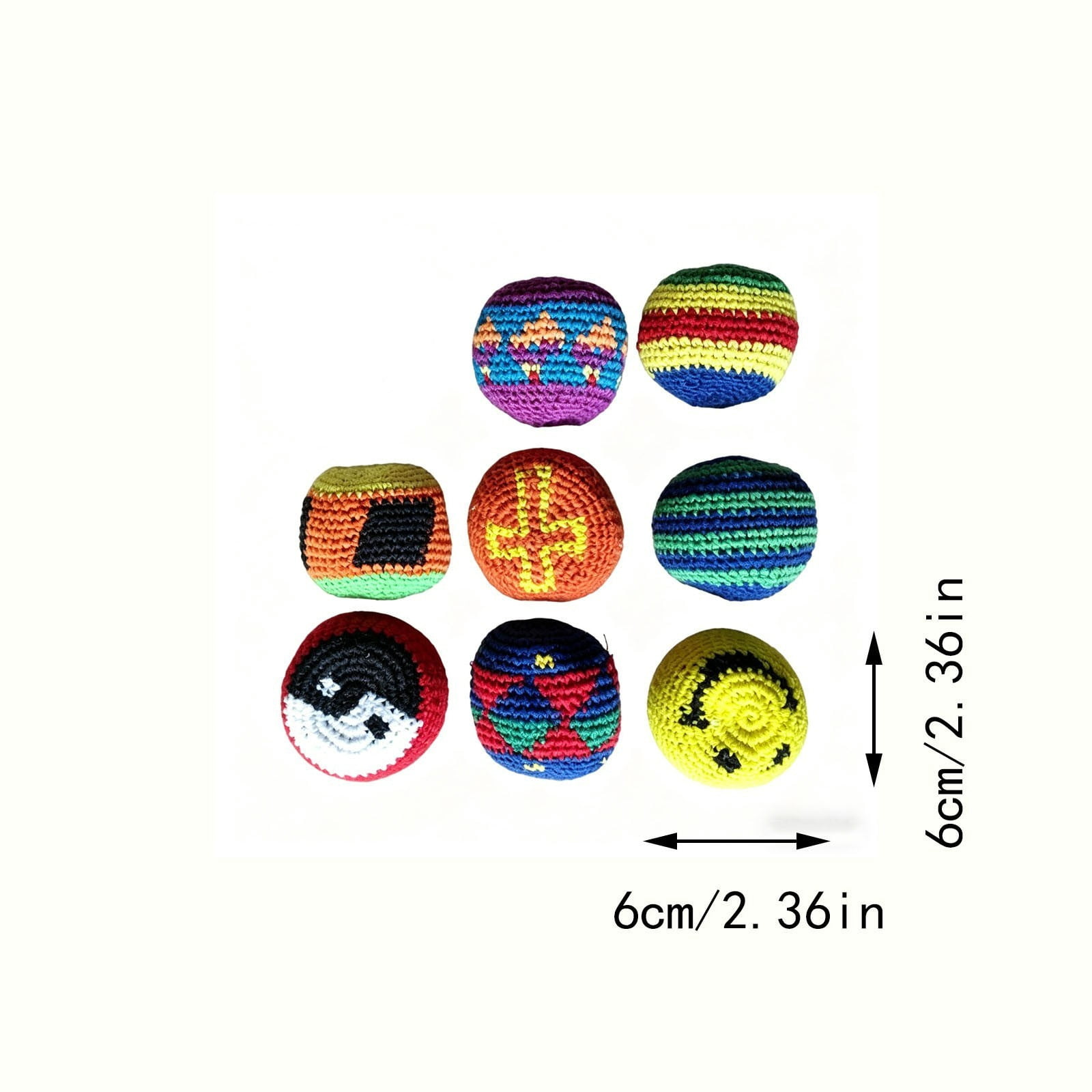 Beach Knitted Sports Sandbag 8-Pack Outdoor Toss Game Toy for All Ages Coordination Training(Multicolor)