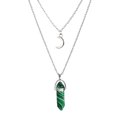 thumbnail image 5 of Collar de cristal simple retro de estilo europeo y americano con forma de luna y columna hexagonal, collar de turquesa en forma de media luna, 5 of 5
