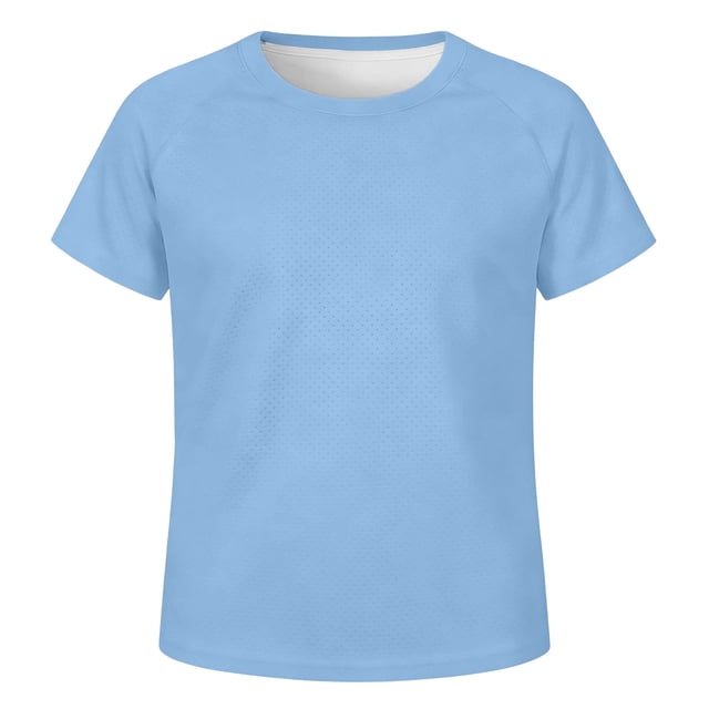 Kids Unisex Raglan Sleeve Mesh Shirts, Breathable Casual Tops for School & Play, 3-14Y
