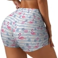 thumbnail image 2 of Sigee Flamingo and Pineapple Print Women's High Waist Workout Shorts - Squat Proof, Tummy Control, Yoga and Gym Activewear-Small, 2 of 9