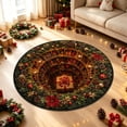 thumbnail image 3 of PLPPYFS Christmas 3D Visual Illusion Round Area Rug, Vortex Hole Pattern Non‑ Absorbent Floor Mat, Festive Holiday Decor Doormat for Entryway, Bedroom, Living Room Party Decoration, 3 of 6