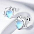 thumbnail image 2 of Aretes Miow Cat Moonstone Plata .925 azul cielo, 2 of 5