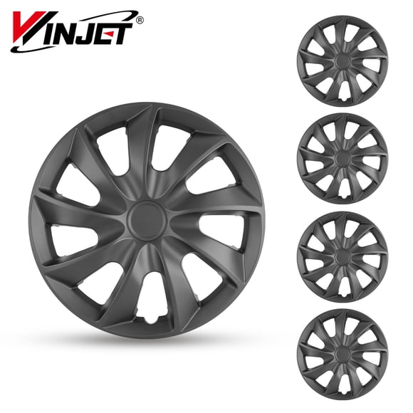 Set of 4,17" Universal Wheel Rim Cover Hubcaps,Snap on Car Truck SUV,Black Matte
