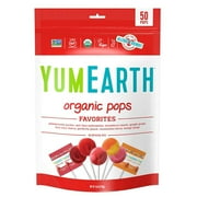 YumEarth Organic Lollipops, Assorted Flavors, 12.3 Ounce (Pack of 1), 50 Lollipos per Pack