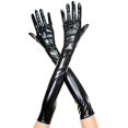 thumbnail image 1 of Gants en Faux Cuir Noir Extra Longs pour Femmes, 1 of 1
