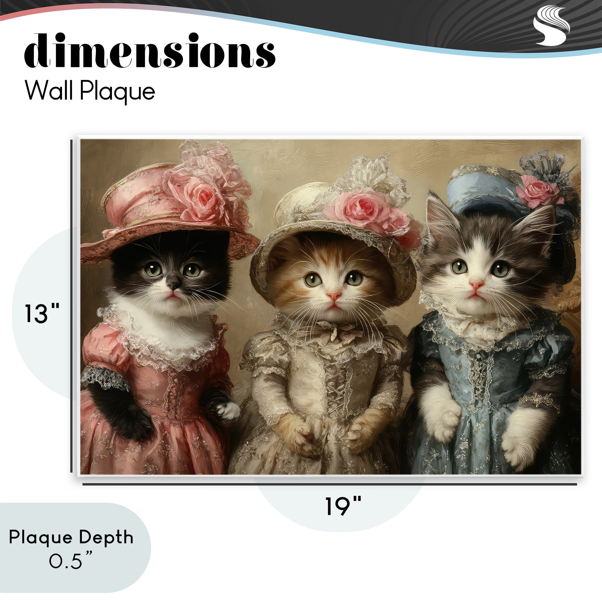 Stupell Industries Vintage Dress Cats Wall Plaque Art, design by The Wands Want