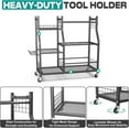 thumbnail image 4 of Garden Tool Organizer Stand, Garage Tool Storage Organization, Yard Tool Racks with lockable wheels, Fit for Long-Handled Tools/Rakes/Brooms, 4 of 7