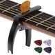 thumbnail image 2 of Cejilla para guitarra, TANMUS 3 en 1, cejilla de metal de zinc para guitarras acústicas y eléctricas (con soporte para púas y 4 púas), ukelele, mandolina, banjo, accesorios para guitarra, 2 of 3