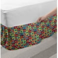 thumbnail image 2 of Retro Bed Skirt, Colorful Pattern of Cameras in Squares Enjoyable Hobby Elements for Precious Moments, Elastic Bedskirt Dust Ruffle Wrap Around for Bedding Decor, 4 Sizes, Multicolor, by Ambesonne, 2 of 2