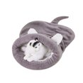 thumbnail image 1 of Saco de Dormir para Gatos de Lana Suave, Cama para Mascotas Lavable y cálida, Cojín y Perrera para Abrazos de Gato, Perrera Cerrada, Gris, 50 * 40 cm JAMW Sencillez, 1 of 5