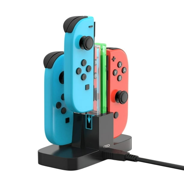 Cargador Controles Joy con, Base de Carga 4 IN 1 con Indicadores LED, Interfaz USB Tipo C, Carga Rápida y Segura para 4 Mandos Joy Cons Nintendo Switch OLED Normal 1.1