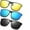 Blue&Black&Yellow, variant on 3 Pair Polarized Clip on Sunglasses Anti-glare TR90 Frame Flip Up Driving Clip on Glasses for Women and Men