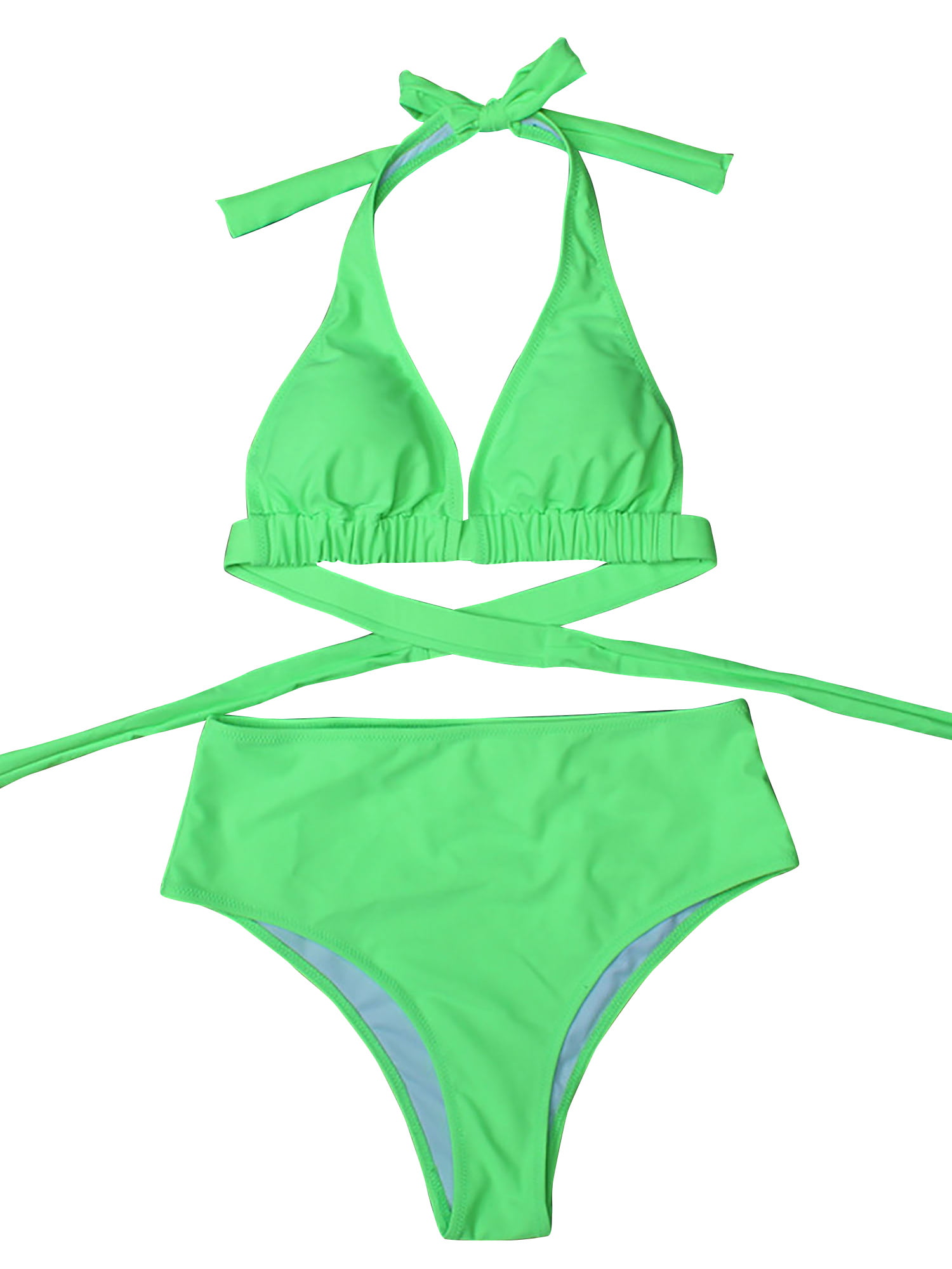 Selfieee - Selfieee Women's Bikini Halter Top Swimwear Tie Back ...