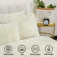 thumbnail image 6 of BLEUM CADE Luxury Fluffy Fuzzy Queen Bedding Comforter Set,4 Pieces Shaggy Duvet Cover Set,Furry Plush Velvet Bed Comforter Cover with Zip Closure,Queen,Creamy-White, 6 of 7
