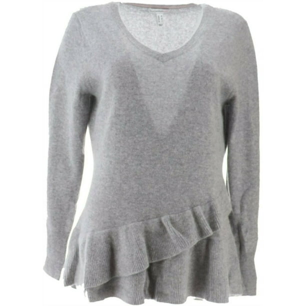 Isaac Mizrahi Cashmere Ruffle Peplum Sweater Women's A343270 - Walmart.com